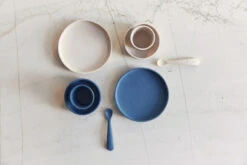 Jollein Nougat Siliconen Dinerset 705-007-00093 -Baby Wereld Verkoop Jollein Jeans Blue Siliconen Dinerset 705 007 66035 3