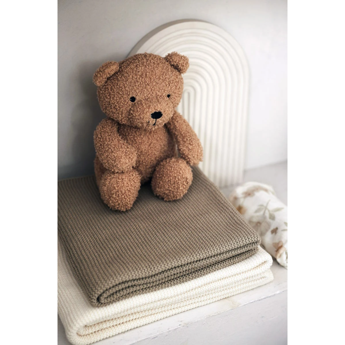 Jollein Basic Knit Olive Green 100 X 150 Cm Ledikantdeken 516-522-67053 - Afbeelding 6