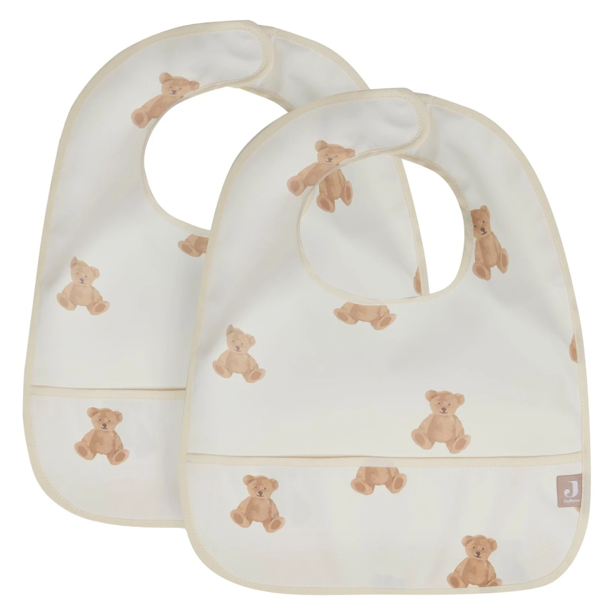 Jollein Teddy Bear 2-pack Waterproof Slabber 029-864-66095 3 Jollein Teddy Bear 2-pack Waterproof Slabber 029-864-66095